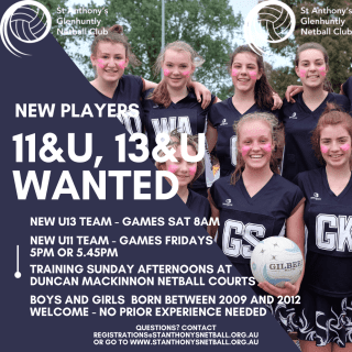 We Want You!!! Players Wanted U11 & U13