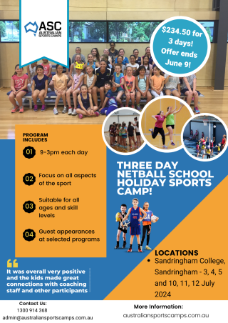 3 Day Netball Camps ASC Sandringham